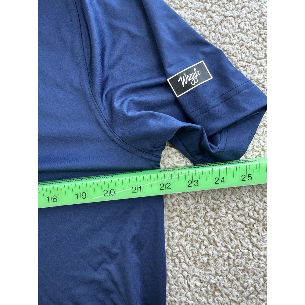 Waggle Brand Golf Polo Shirt Mens Large Blue Short Sleeve Performance Stretch - Picture 7 of 8